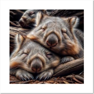 Sleeping Wombat friends Posters and Art